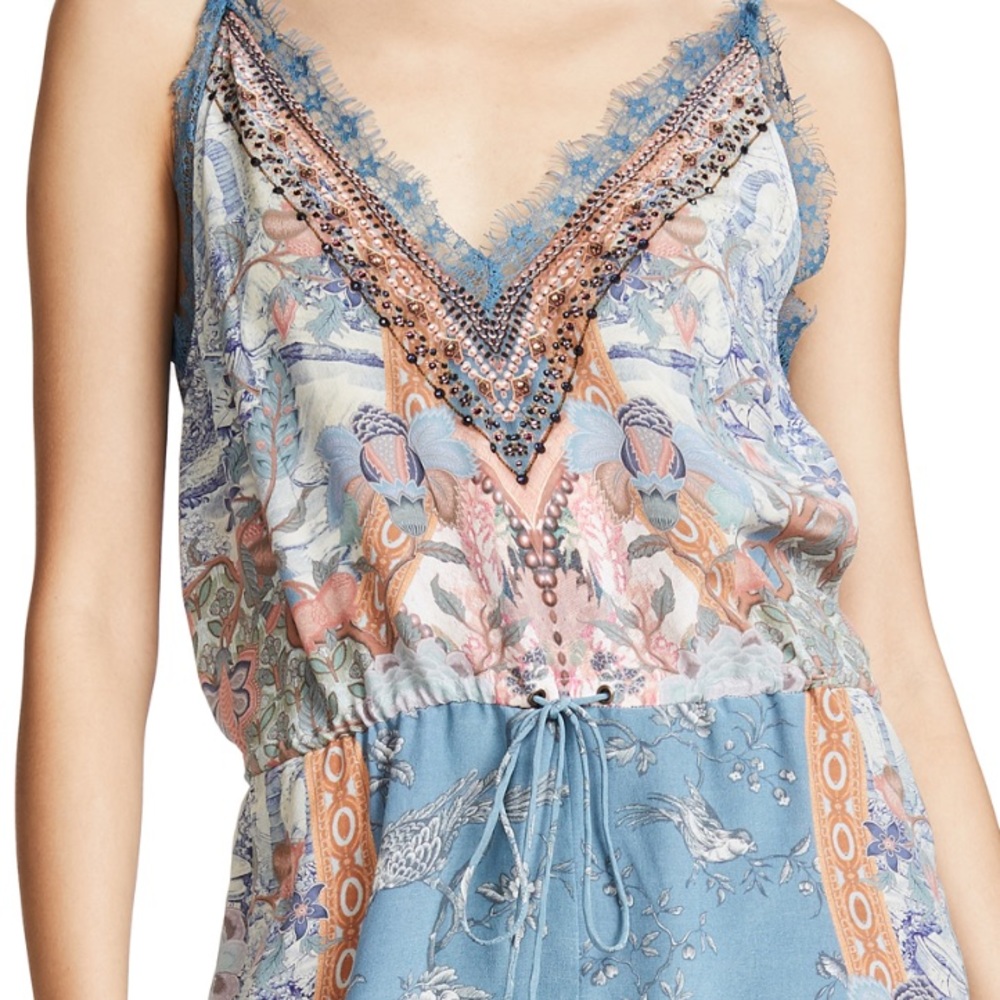 Camilla Silk V-neck Romper, NWT size small  🌸
